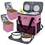 BAGLHER Dog Travel Bag, Airline Approved Pet Tote Organizer with Multi-Function Pockets, 2 X Food Storage Containers and 2 X Collapsible Bowls, Perfect Weekend Pet Travel Set for Dog, Cat Black