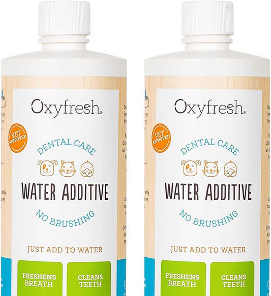 Oxyfresh Premium Pet Dental Care Solution Pet Water Additive: Best Way to Eliminate Bad Dog Breath and Cat Bad Breath - Fights Tartar & Plaque - So Easy, Just Add to Water! Vet Recommended 16 oz.