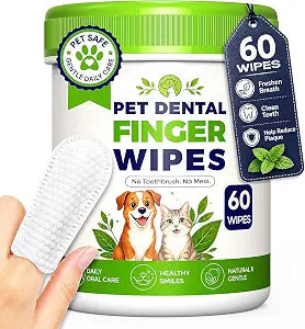 Dog Dental Wipes for Teeth Cleaning, Finger Toothbrush Wipes for Dogs Cats,Dog Teeth Cleaning Wipes Reduce Bad Breath & Plaque Tartar, No-Rinse Daily Oral Care,Dog Toothbrush & Toothpaste Alternatives