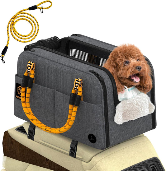 PAWZIDEA Center Console Dog Car Seat, Secure Straps & Anti Slip, Up to 12lb