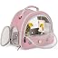 Portable Parrot Travel Cage Carrier with Small Swing Toy&Cage Colorful Toys Set Small Bird Parakeet Bag with Standing Perch Bird Carry Transport Bag (Black, Carreir/Swing)