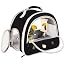 Portable Parrot Travel Cage Carrier with Small Swing Toy&Cage Colorful Toys Set Small Bird Parakeet Bag with Standing Perch Bird Carry Transport Bag (Black, Carreir/Swing)