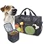 MYDAYS Dog Travel Bag, Pet Luggage Suitcase, Weekend Tote Carrier with Collapsible Bowl (Gray)