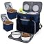BAGLHER Dog Travel Bag, Airline Approved Pet Tote Organizer with Multi-Function Pockets, 2 X Food Storage Containers and 2 X Collapsible Bowls, Perfect Weekend Pet Travel Set for Dog, Cat Black