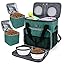 BAGLHER Dog Travel Bag, Airline Approved Pet Tote Organizer with Multi-Function Pockets, 2 X Food Storage Containers and 2 X Collapsible Bowls, Perfect Weekend Pet Travel Set for Dog, Cat Black