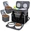 BAGLHER Dog Travel Bag, Airline Approved Pet Tote Organizer with Multi-Function Pockets, 2 X Food Storage Containers and 2 X Collapsible Bowls, Perfect Weekend Pet Travel Set for Dog, Cat Black