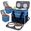 BAGLHER Dog Travel Bag, Airline Approved Pet Tote Organizer with Multi-Function Pockets, 2 X Food Storage Containers and 2 X Collapsible Bowls, Perfect Weekend Pet Travel Set for Dog, Cat Black