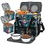 BAGLHER Dog Travel Bag, Airline Approved Pet Tote Organizer with Multi-Function Pockets, 2 X Food Storage Containers and 2 X Collapsible Bowls, Perfect Weekend Pet Travel Set for Dog, Cat Black