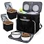 BAGLHER Dog Travel Bag, Airline Approved Pet Tote Organizer with Multi-Function Pockets, 2 X Food Storage Containers and 2 X Collapsible Bowls, Perfect Weekend Pet Travel Set for Dog, Cat Black