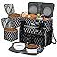 BAGLHER Dog Travel Bag, Airline Approved Pet Tote Organizer with Multi-Function Pockets, 2 X Food Storage Containers and 2 X Collapsible Bowls, Perfect Weekend Pet Travel Set for Dog, Cat Black