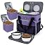 BAGLHER Dog Travel Bag, Airline Approved Pet Tote Organizer with Multi-Function Pockets, 2 X Food Storage Containers and 2 X Collapsible Bowls, Perfect Weekend Pet Travel Set for Dog, Cat Black