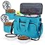 BAGLHER Dog Travel Bag, Airline Approved Pet Tote Organizer with Multi-Function Pockets, 2 X Food Storage Containers and 2 X Collapsible Bowls, Perfect Weekend Pet Travel Set for Dog, Cat Black