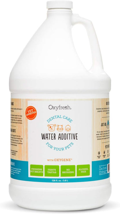Oxyfresh Premium Pet Dental Care Solution Pet Water Additive: Best Way to Eliminate Bad Dog Breath and Cat Bad Breath - Fights Tartar & Plaque - So Easy, Just Add to Water! Vet Recommended 16 oz.
