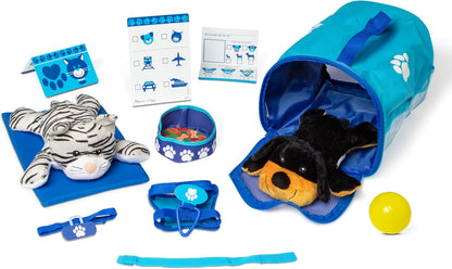 Melissa & Doug Tote & Tour Pet Travel Play Set with 2 Plush Stuffed Animals (15 pcs)