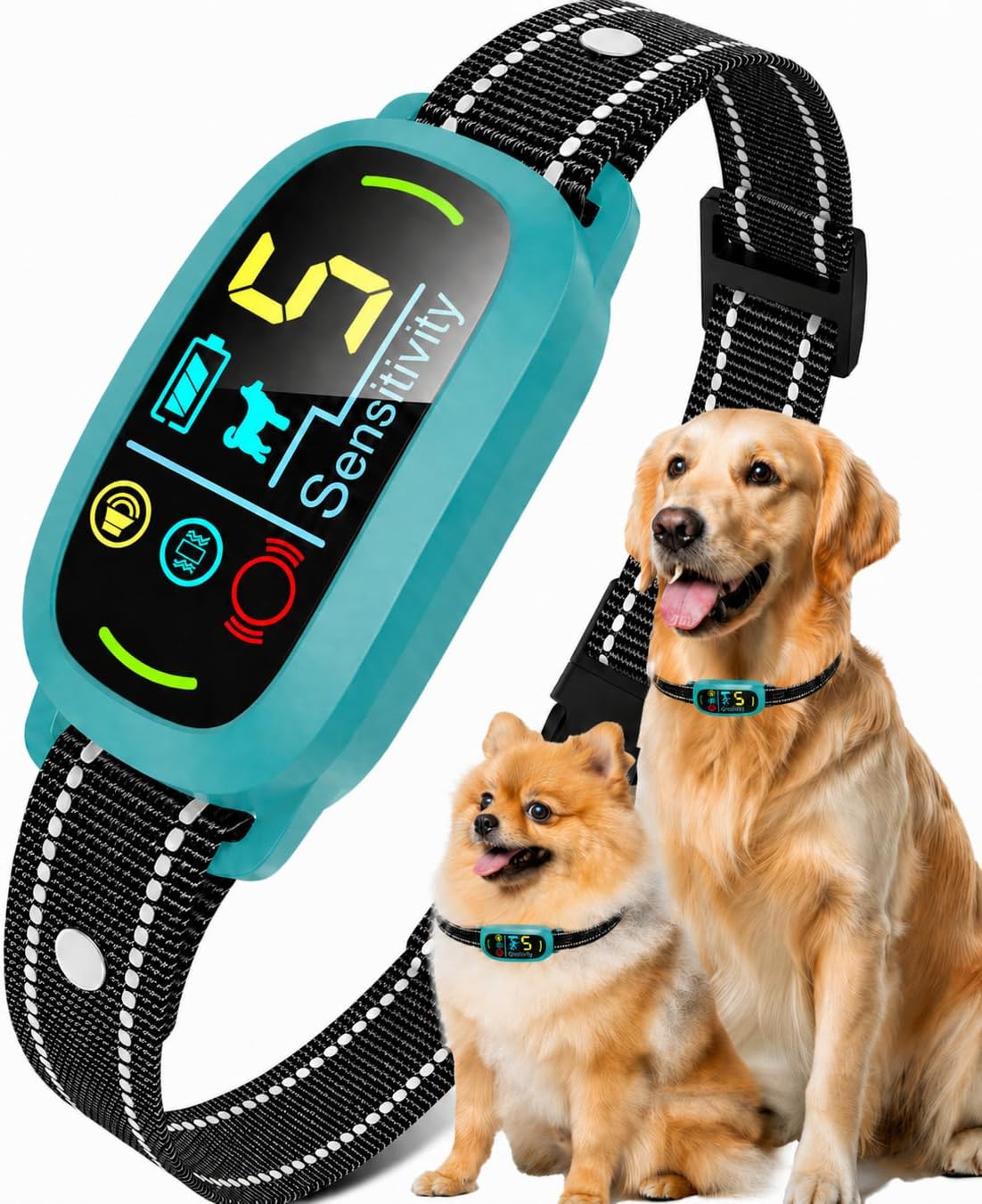 Bark Collar for Small Medium Large Dogs with 5 Training Modes, Black