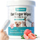 MEDUWEDU Ear Cleaner Finger Wipes 60 Counts, Dog Ear Cleaner, Grooming Kit Care for Dogs and Cats, Soft & Easy Otic Cleaning Pads, Remove Wax, Dirt & Stop Smelly, Itchy, Non-Irritating, Coconut Scent