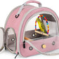 Portable Parrot Travel Cage Carrier with Small Swing Toy&Cage Colorful Toys Set Small Bird Parakeet Bag with Standing Perch Bird Carry Transport Bag (Black, Carreir/Swing)
