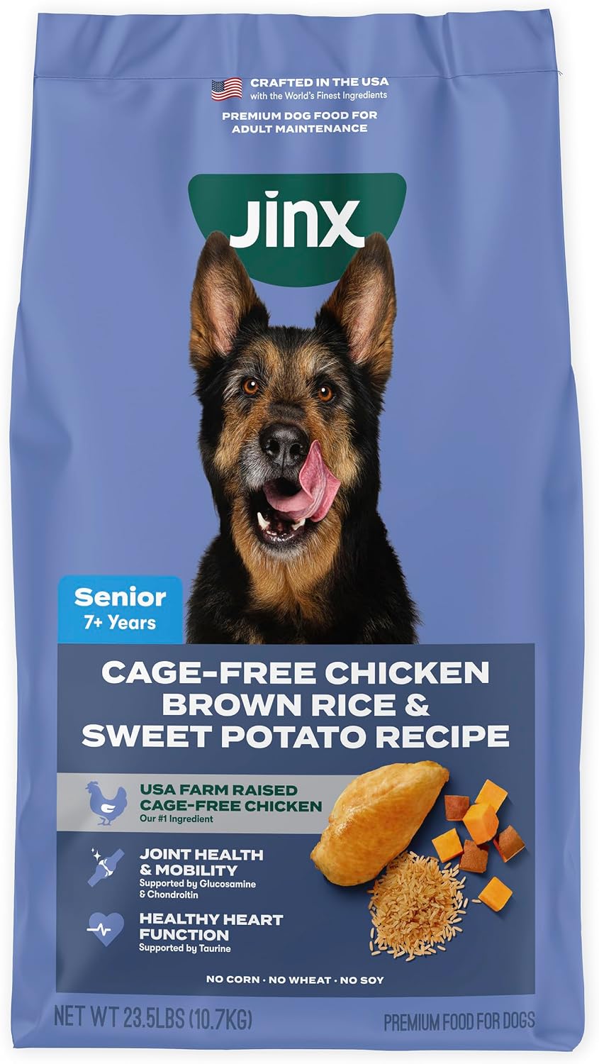 Jinx Premium Dry Dog Food, for All Lifestages - Real Beef, Brown Rice & Sweet Potato Kibble with Superfoods for Immune Support & Probiotics for Digestive Support - No Fillers - 4lb (Pack of 2)