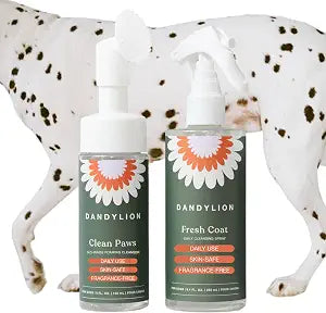 Dandylion Dog Paw Cleaner & Waterless Dog Shampoo, No-Rinse Grooming Duo