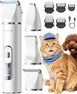 oneisall Quiet Cat Clippers for Matted Hair, 3 in 1 Cat Grooming Kit