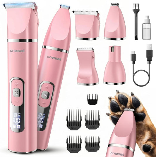 oneisall 4 in 1 Dog Grooming Kit with LCD Display
