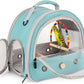 Portable Parrot Travel Cage Carrier with Small Swing Toy&Cage Colorful Toys Set Small Bird Parakeet Bag with Standing Perch Bird Carry Transport Bag (Black, Carreir/Swing)