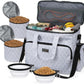 BAGLHER Dog Travel Bag, Airline Approved Pet Tote Organizer with Multi-Function Pockets, 2 X Food Storage Containers and 2 X Collapsible Bowls, Perfect Weekend Pet Travel Set for Dog, Cat Black