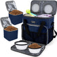 BAGLHER Dog Travel Bag, Airline Approved Pet Tote Organizer with Multi-Function Pockets, 2 X Food Storage Containers and 2 X Collapsible Bowls, Perfect Weekend Pet Travel Set for Dog, Cat Black