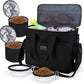 BAGLHER Dog Travel Bag, Airline Approved Pet Tote Organizer with Multi-Function Pockets, 2 X Food Storage Containers and 2 X Collapsible Bowls, Perfect Weekend Pet Travel Set for Dog, Cat Black