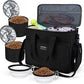 BAGLHER Dog Travel Bag, Airline Approved Pet Tote Organizer with Multi-Function Pockets, 2 X Food Storage Containers and 2 X Collapsible Bowls, Perfect Weekend Pet Travel Set for Dog, Cat Black