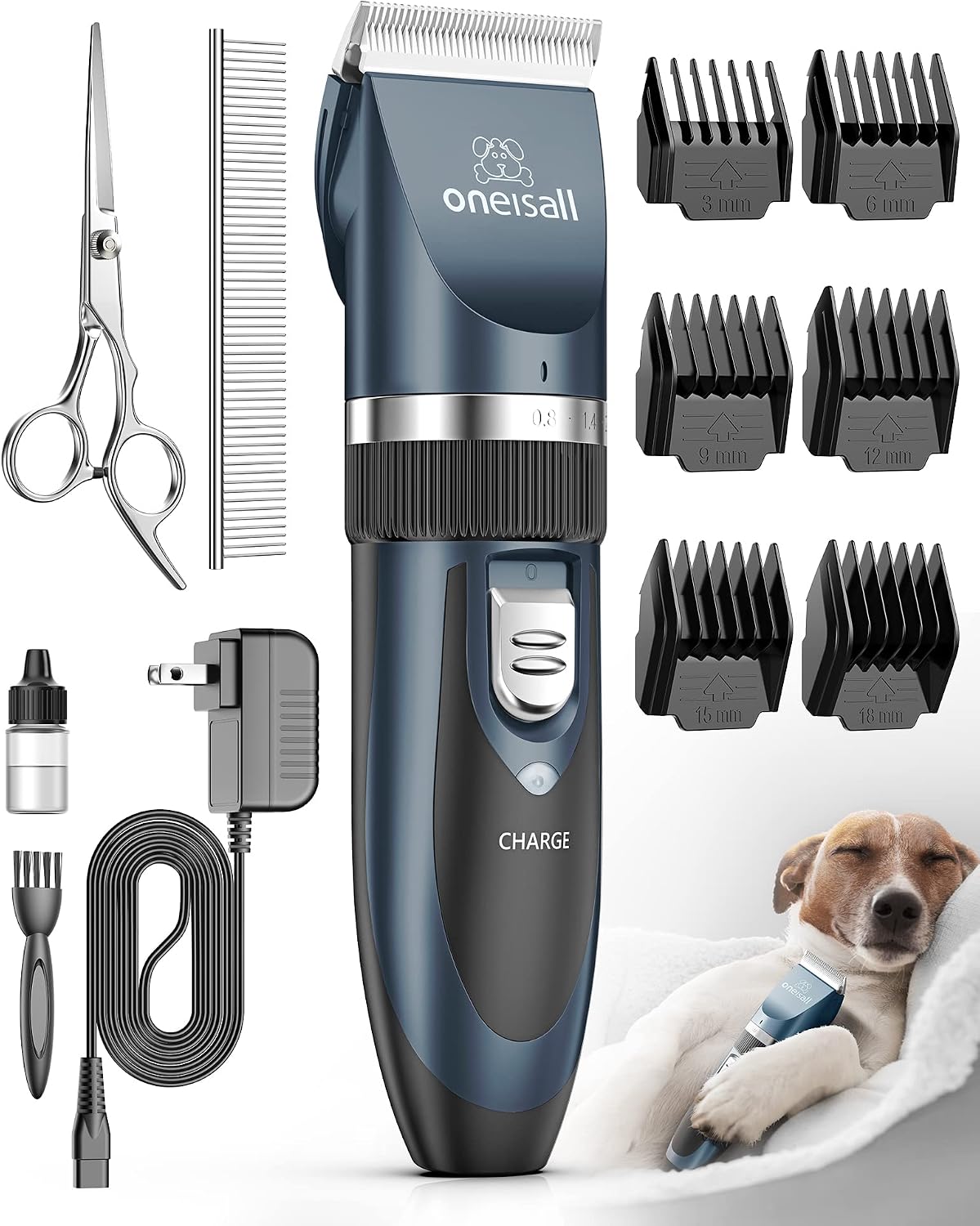 oneisall Low Noise Dog Clippers Grooming Kit for Dogs Cats Pets