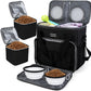 BAGLHER Dog Travel Bag, Airline Approved Pet Tote Organizer with Multi-Function Pockets, 2 X Food Storage Containers and 2 X Collapsible Bowls, Perfect Weekend Pet Travel Set for Dog, Cat Black