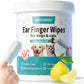 MEDUWEDU Ear Cleaner Finger Wipes 60 Counts, Dog Ear Cleaner, Grooming Kit Care for Dogs and Cats, Soft & Easy Otic Cleaning Pads, Remove Wax, Dirt & Stop Smelly, Itchy, Non-Irritating, Coconut Scent