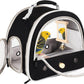 Portable Parrot Travel Cage Carrier with Small Swing Toy&Cage Colorful Toys Set Small Bird Parakeet Bag with Standing Perch Bird Carry Transport Bag (Black, Carreir/Swing)