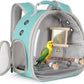 Portable Parrot Travel Cage Carrier with Small Swing Toy&Cage Colorful Toys Set Small Bird Parakeet Bag with Standing Perch Bird Carry Transport Bag (Black, Carreir/Swing)