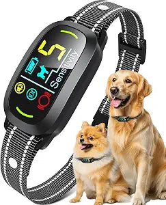 Bark Collar for Small Medium Large Dogs with 5 Training Modes, Black