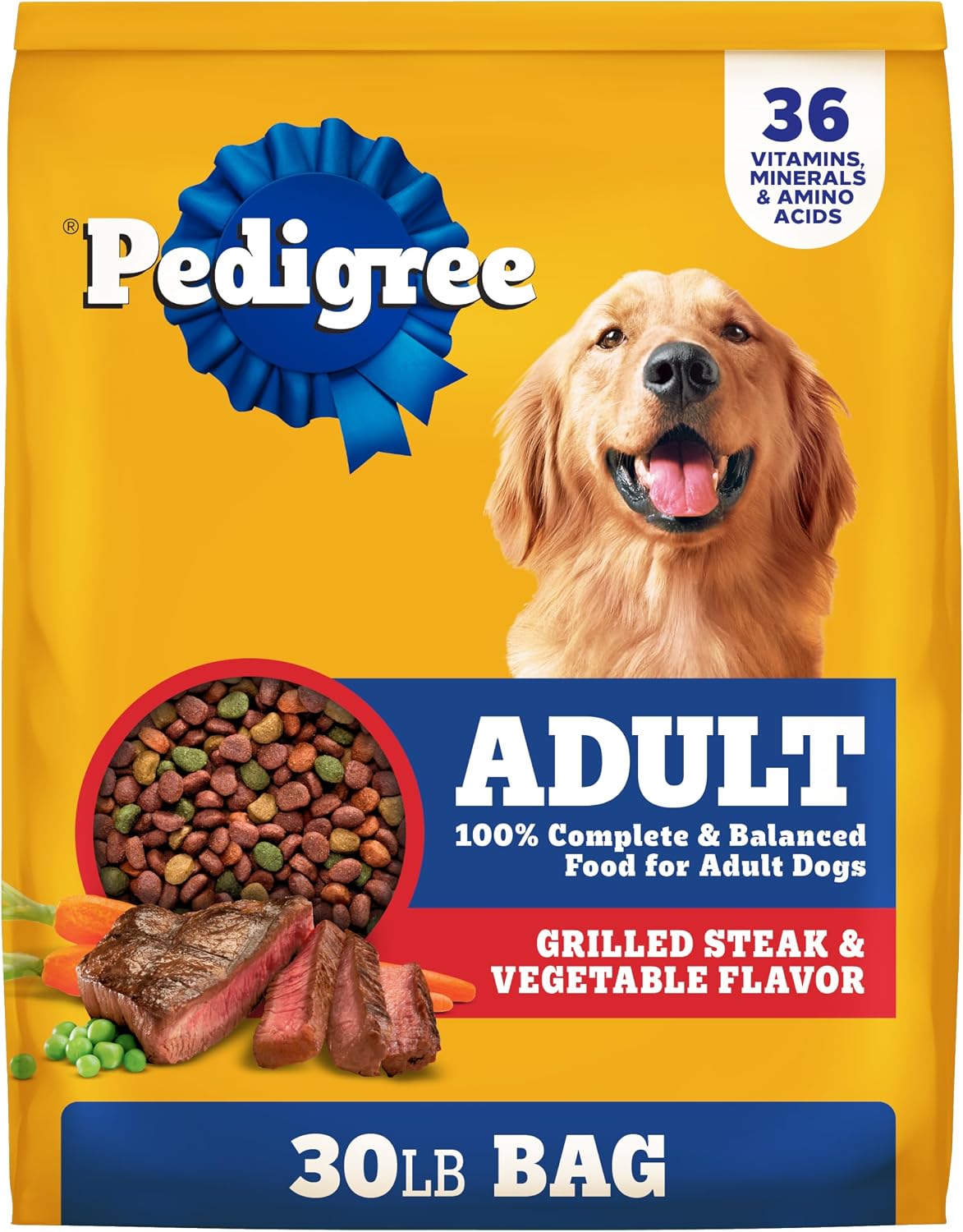 Pedigree Complete Nutrition Adult Dry Dog Food Roasted Chicken, Rice & Vegetable Flavor Dog Kibble, 3.5 lb. Bag (Pack of 4)
