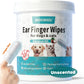 MEDUWEDU Ear Cleaner Finger Wipes 60 Counts, Dog Ear Cleaner, Grooming Kit Care for Dogs and Cats, Soft & Easy Otic Cleaning Pads, Remove Wax, Dirt & Stop Smelly, Itchy, Non-Irritating, Coconut Scent