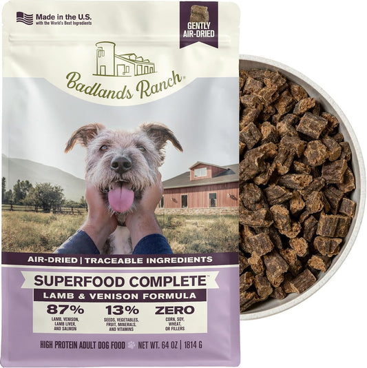 BADLANDS RANCH Air-Dried Fish & Turkey Dog Food, 87% Meat, 24 oz
