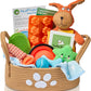Deluxe New Puppy & Dog Gift Basket for Puppies, Adopted Dogs & Small Family Dogs - Dog Lick Mat, Chew Toys, Squeaky Toys, Toy Box, Treat Mold, Pet Blanket - Essential Pet Supplies