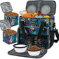 BAGLHER Dog Travel Bag, Airline Approved Pet Tote Organizer with Multi-Function Pockets, 2 X Food Storage Containers and 2 X Collapsible Bowls, Perfect Weekend Pet Travel Set for Dog, Cat Black