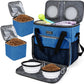 BAGLHER Dog Travel Bag, Airline Approved Pet Tote Organizer with Multi-Function Pockets, 2 X Food Storage Containers and 2 X Collapsible Bowls, Perfect Weekend Pet Travel Set for Dog, Cat Black