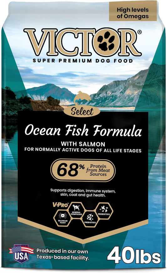 VICTOR Select Dry Dog Food - Ocean Fish Formula with Salmon Kibble, 40 lb
