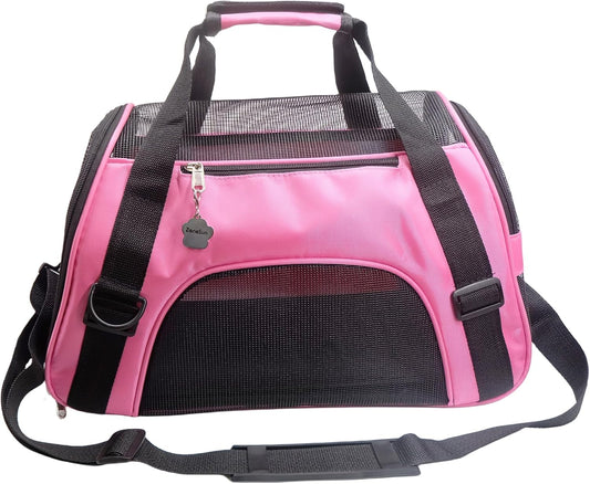 ZaneSun Cat Carrier,Soft-Sided Pet Travel Carrier for Cats,Dogs Puppy Comfort Portable Foldable Pet Bag Airline Approved (Medium-Blue)