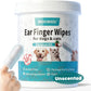 MEDUWEDU Ear Cleaner Finger Wipes 60 Counts, Dog Ear Cleaner, Grooming Kit Care for Dogs and Cats, Soft & Easy Otic Cleaning Pads, Remove Wax, Dirt & Stop Smelly, Itchy, Non-Irritating, Coconut Scent