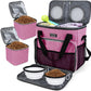 BAGLHER Dog Travel Bag, Airline Approved Pet Tote Organizer with Multi-Function Pockets, 2 X Food Storage Containers and 2 X Collapsible Bowls, Perfect Weekend Pet Travel Set for Dog, Cat Black