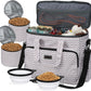 BAGLHER Dog Travel Bag, Airline Approved Pet Tote Organizer with Multi-Function Pockets, 2 X Food Storage Containers and 2 X Collapsible Bowls, Perfect Weekend Pet Travel Set for Dog, Cat Black
