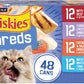 Friskies Purina Wet Cat Food Variety Pack, Shreds with Beef, Turkey & Cheese Dinner, Chicken & Salmon Dinner, and with Ocean Whitefish and Tuna - 5.5 oz. Cans (Pack of 80)