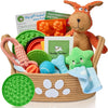 Deluxe New Puppy & Dog Gift Basket for Puppies, Adopted Dogs & Small Family Dogs - Dog Lick Mat, Chew Toys, Squeaky Toys, Toy Box, Treat Mold, Pet Blanket - Essential Pet Supplies