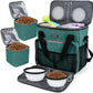 BAGLHER Dog Travel Bag, Airline Approved Pet Tote Organizer with Multi-Function Pockets, 2 X Food Storage Containers and 2 X Collapsible Bowls, Perfect Weekend Pet Travel Set for Dog, Cat Black